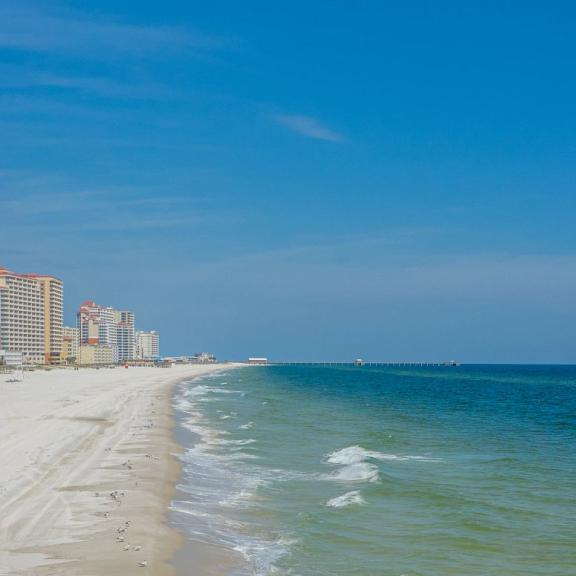 Aerial view of Alabama's beaches