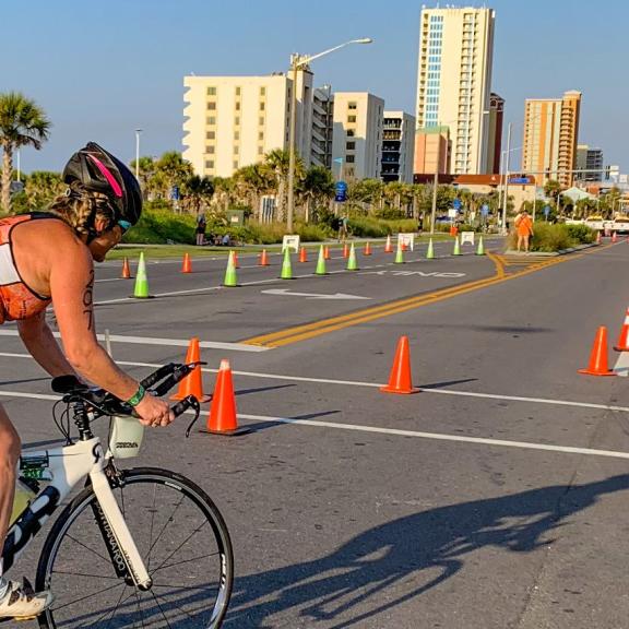Bikers at the Brett/Robinson Alabama Coastal Triathlon