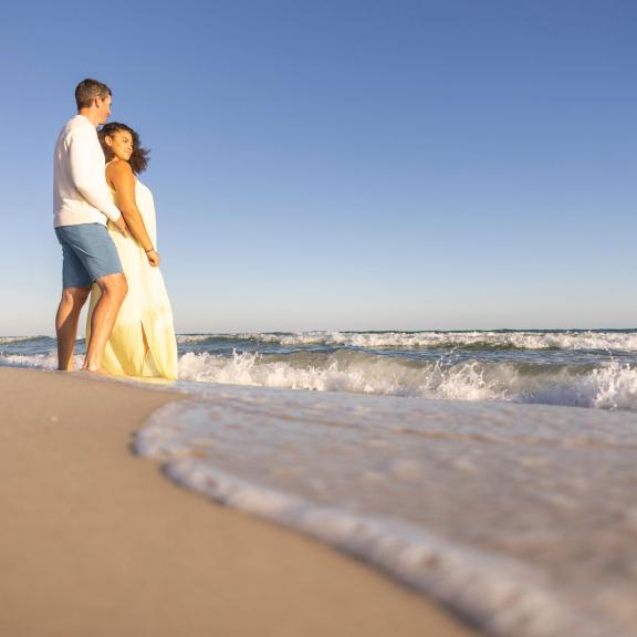 Couple at Shell Beach Orange Beach Alabama