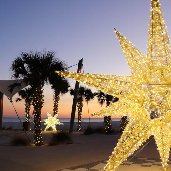 Christmas Lights on the Beach