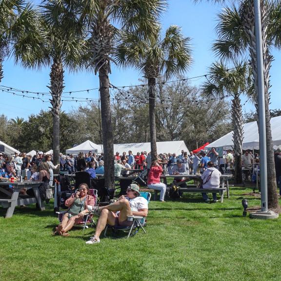Crowd enjoying the Fort Morgan Oyster Fest at Beach Club Resort
