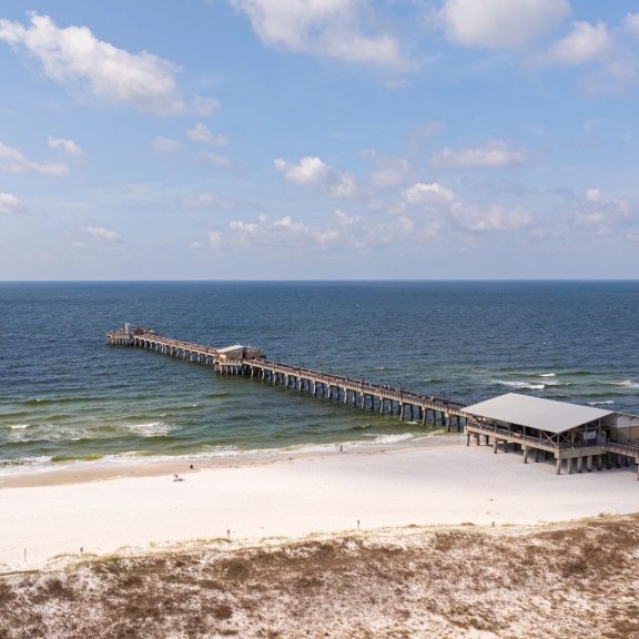 Aerial view of Gulf State Park Fishing Pier