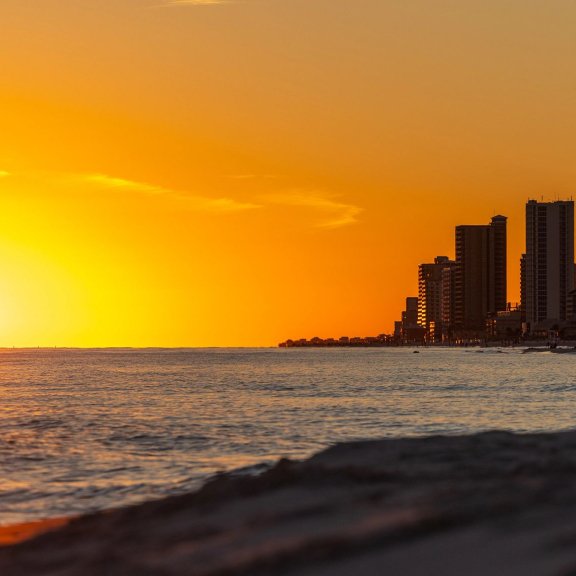 Beautiful sunset over the Gulf in Gulf Shores