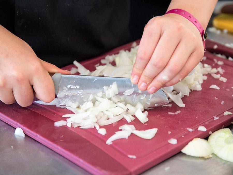 Chopping onions