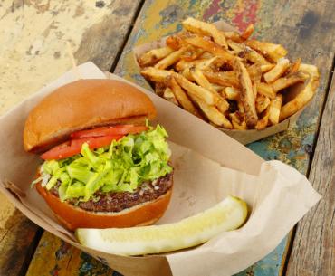 burger and fries at The Gulf  Orange Beach AL