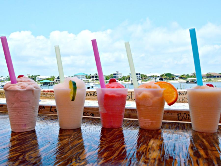 Frozen drinks at the Flora Bama Yacht Club Orange Beach AL