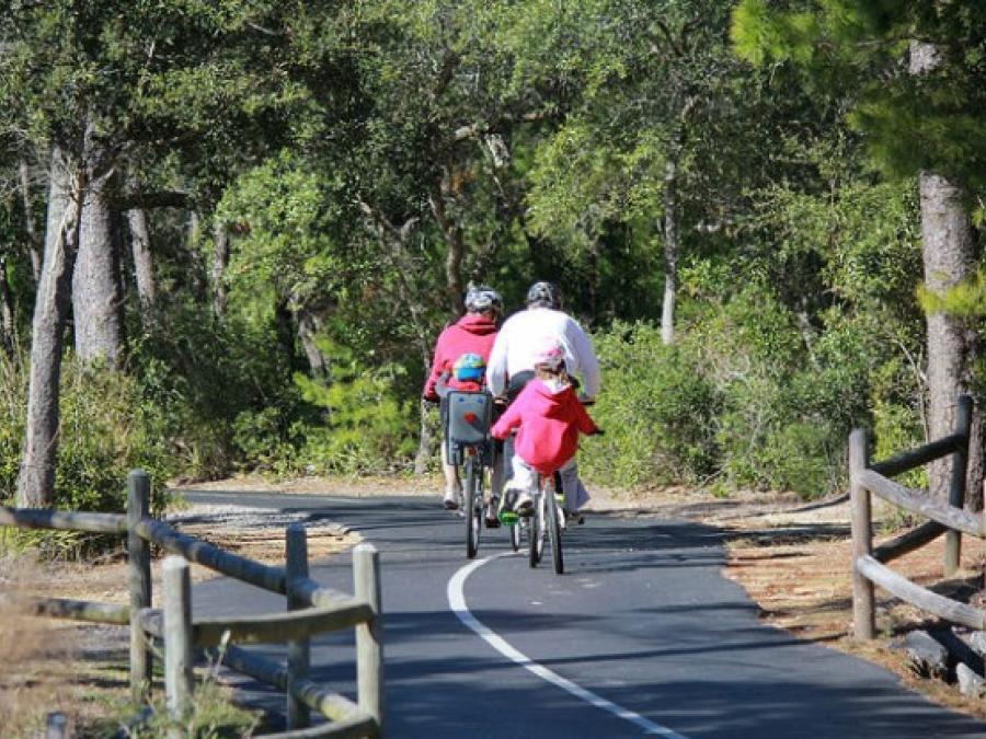 Family Rides bikes on Backcountry Trail