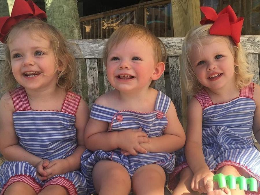 cute toddlers waiting for dinner in Gulf Shores