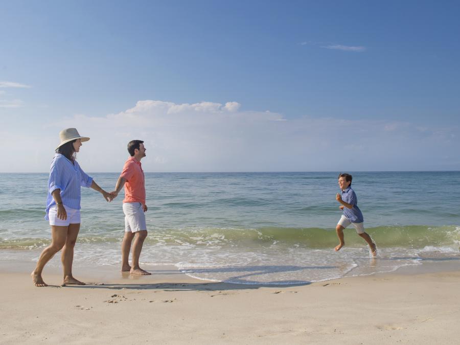 Family at beach 