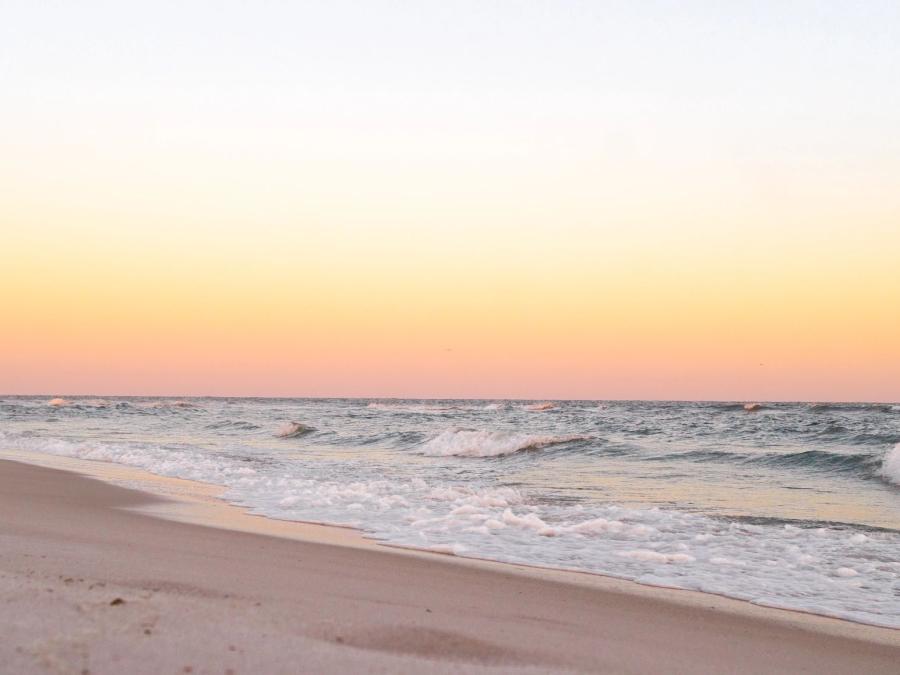 Colorful sunrise over the beach in Gulf Shores