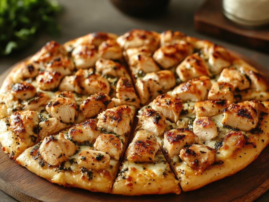 Chicken pesto pizza