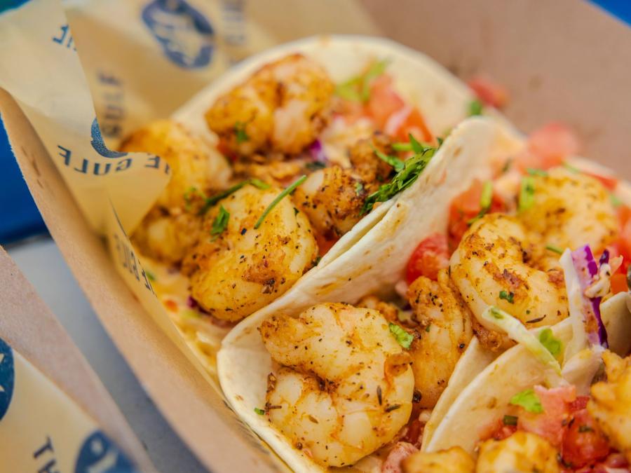 Shrimp tacos at The Gulf beachfront restaurant in Orange Beach
