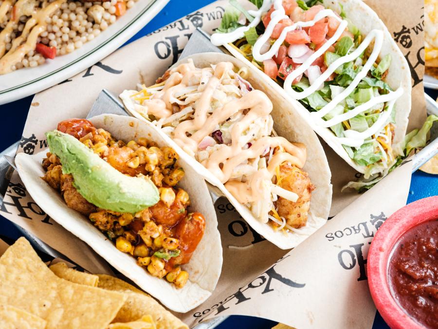 assortment of tacos from Yoho Rum & Tacos Mexican restaurant in Orange Beach