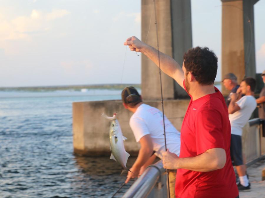 shore fishing at the Perdido Pass Bridge in Orange Beach