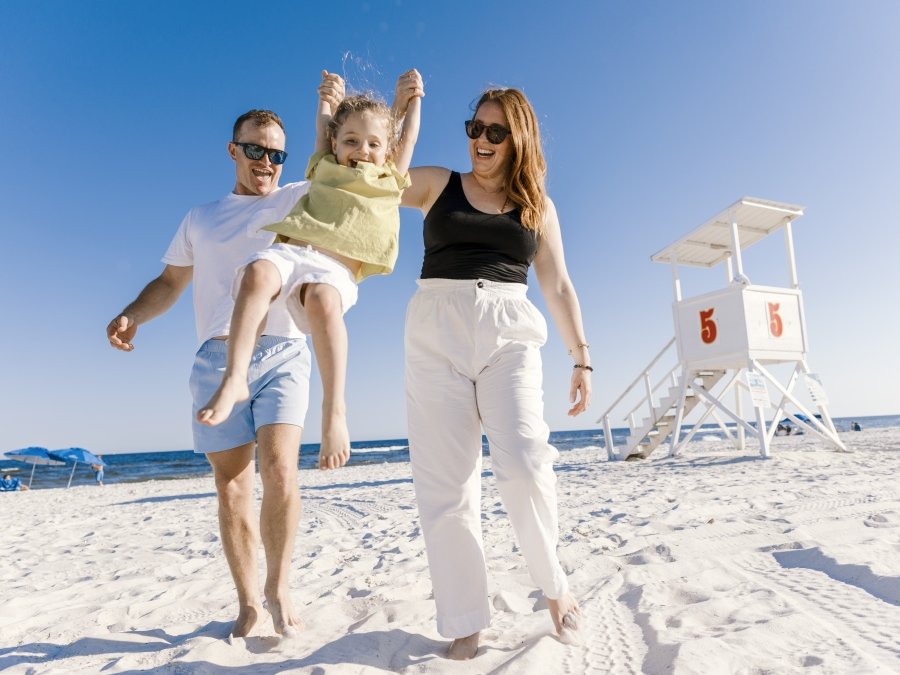 Local family enjoying the beach