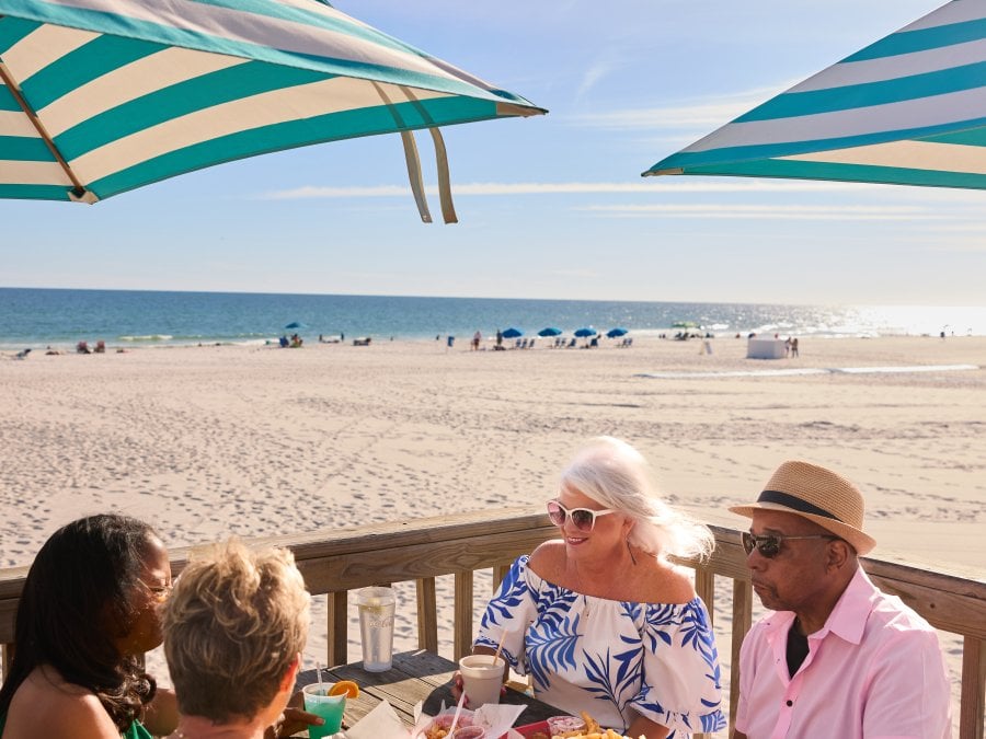 Friends enjoying a winter getaway on Alabama's Beaches