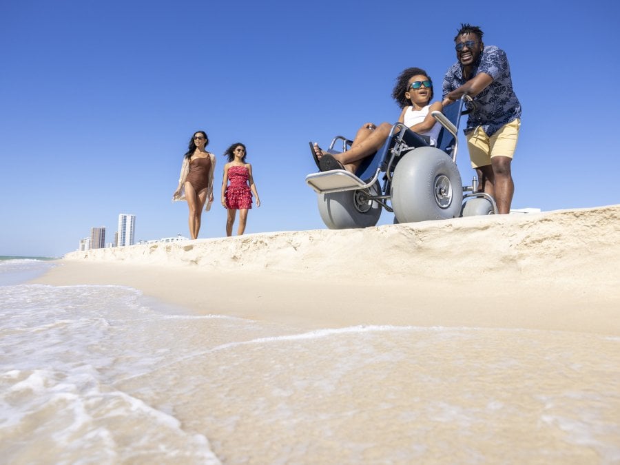 Family on the beach in gulf shores