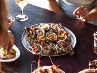 a plate of oysters at The Steamer gulf shores seafood restaurant