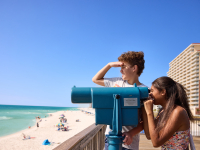 Kids looking at the beach