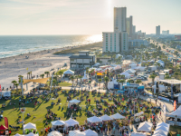 Aerial view of Shrimp Festival on Alabama's Beaches