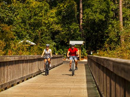Cycling Along Hugh S. Branyon Backcountry Trail in Orange Beach, Alabama