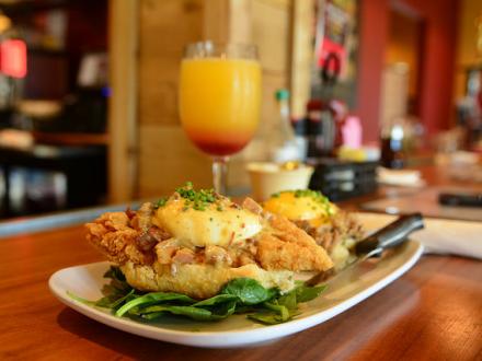 Eggs Benedict at Ruby Slipper Café, Orange Beach, AL