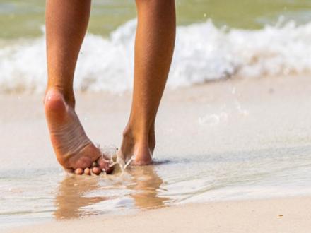 walking the beach in Gulf Shores Al