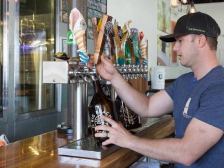 Tapping Beer at Big Beach Brewing Company Gulf Shores Al
