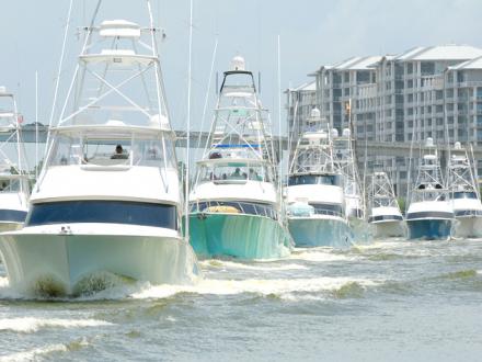 Fishing Boats leaving The Wharf in Orange Beach