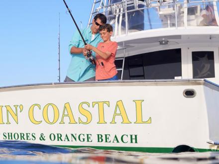 Father and Son fishing in Orange Beach