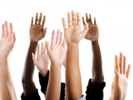 raised hands