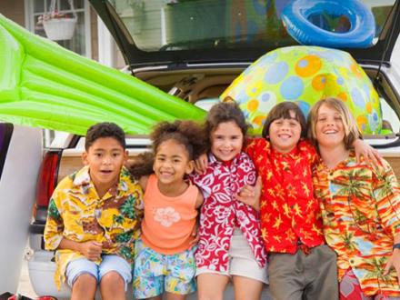 Kids Packing for beach vacation in Gulf Shores