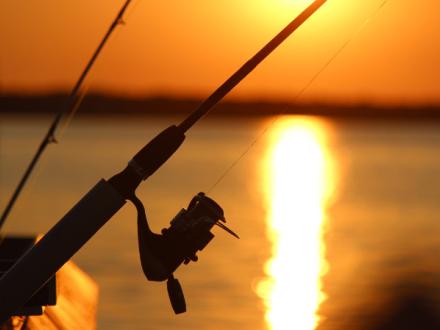 fishing at sunset at Gulf State Park Pier Gulf Shores Al