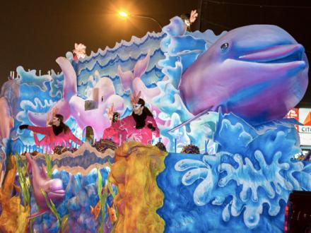 Mardi Gras parade float in Orange Beach AL