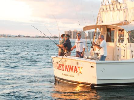 Men Charter Fishing on Alabama Gulf Coast