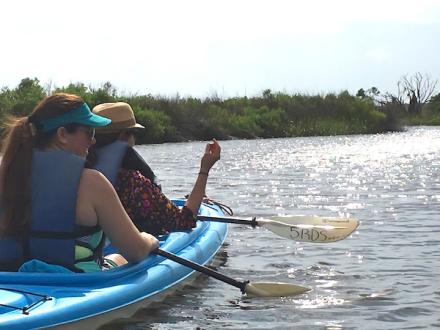 Kayaking through the bay