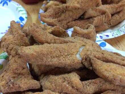 Fried-up trout caught fishing in Orange Beach and Gulf Shores, AL
