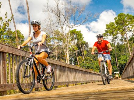 Couple Biking Hugh S Branyon Backcountry Trail