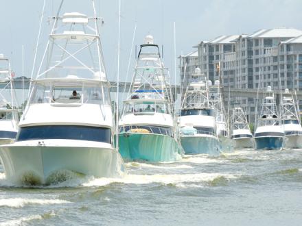 Fishing Boats leaving The Wharf in Orange Beach