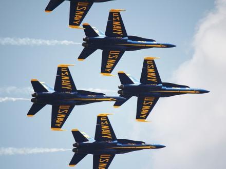 Blue Angeles flying in Gulf Shores AL