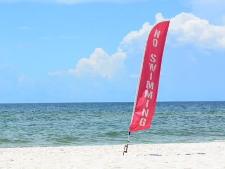 No Swimming Flag in Orange Beach