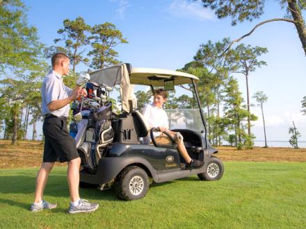 Peninsula Golfers on Golf kart