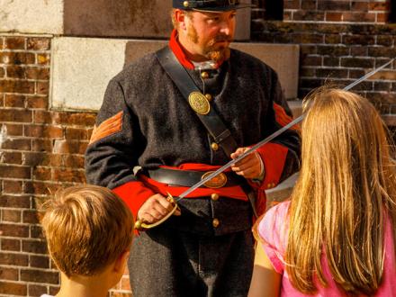 Soldier at Historic Fort Morgan Alabama