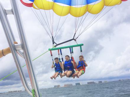 Kids parasailing in Orange Beach, AL