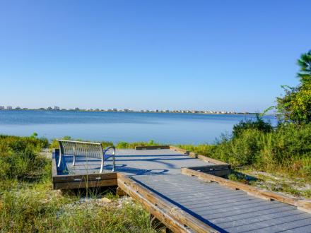 Picnic bench at Bon Secour National Wildlife Refuge in Gulf Shores, AL