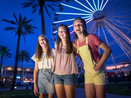 Teen girls at The Wharf in Orange Beach, AL