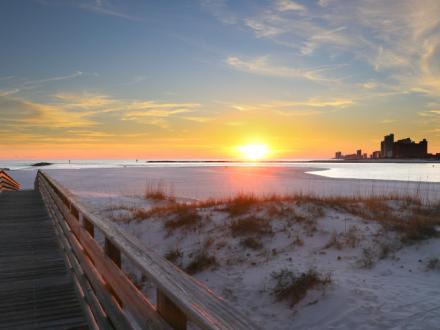 Public beach at Alabama Point in Orange Beach, AL