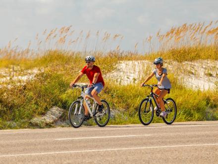 Couple Biking on Alabama Gulf Coast