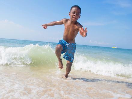 Boy playing in Gulf