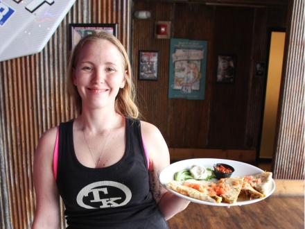 Waitress at The Wharf in Orange Beach, AL